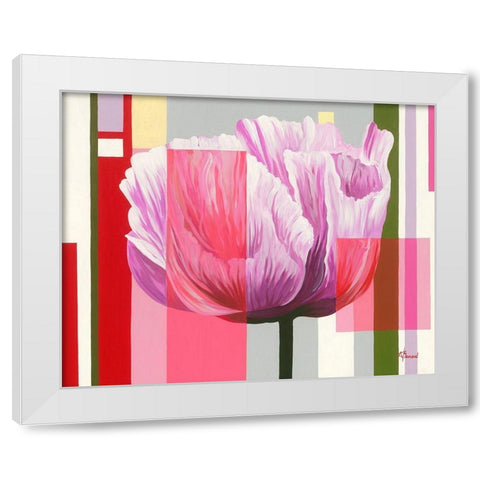 Pavot I White Modern Wood Framed Art Print by Bernard, Anne