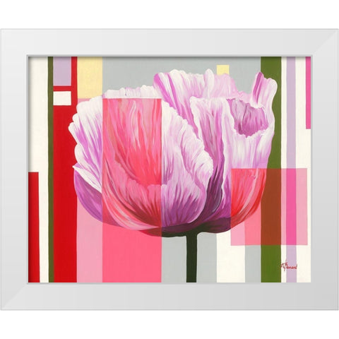 Pavot I White Modern Wood Framed Art Print by Bernard, Anne