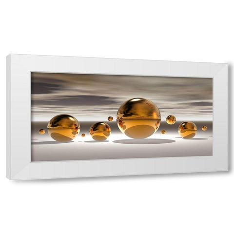 Golden Bowl II White Modern Wood Framed Art Print by Hillert, Peter