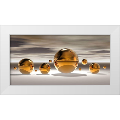 Golden Bowl II White Modern Wood Framed Art Print by Hillert, Peter