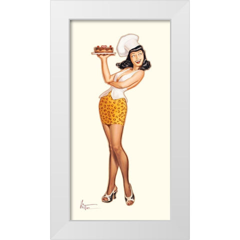 Betty Chocolat White Modern Wood Framed Art Print by Hitte, Patrick
