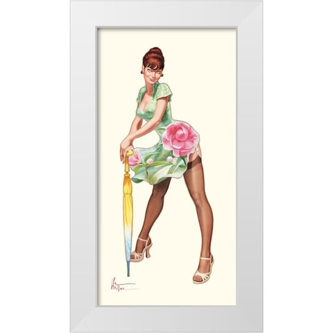 Camelia White Modern Wood Framed Art Print by Hitte, Patrick