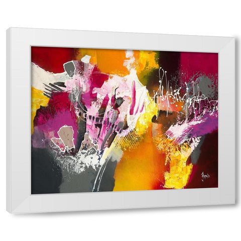 Instinct White Modern Wood Framed Art Print by Jadis