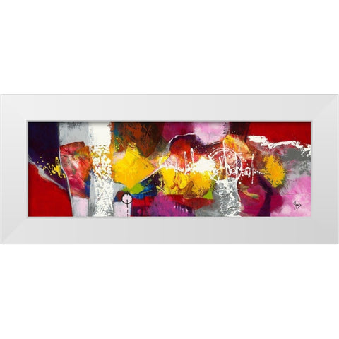 Magness White Modern Wood Framed Art Print by Jadis