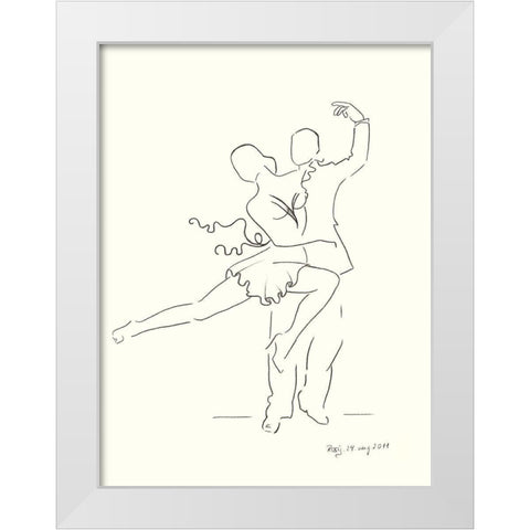 Lets Dance White Modern Wood Framed Art Print by Schneider, Rosy