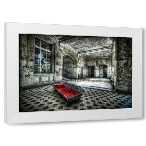 Watch out for Vampires White Modern Wood Framed Art Print by Haker, Matthias