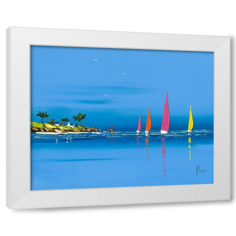 Jour de regate I White Modern Wood Framed Art Print by Flanet, Frederic