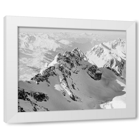 Valluga View-St Anton White Modern Wood Framed Art Print by Butcher, Dave