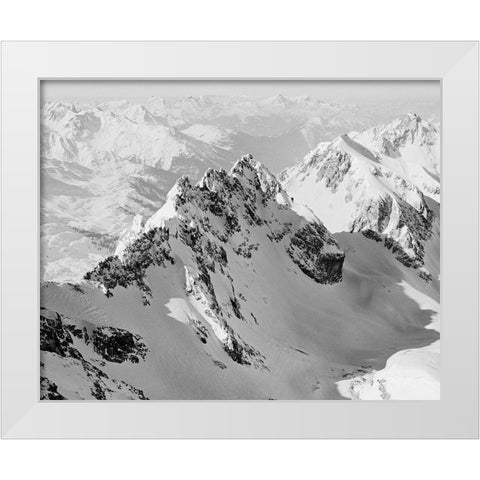 Valluga View-St Anton White Modern Wood Framed Art Print by Butcher, Dave