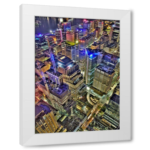 Sydney s Skyline White Modern Wood Framed Art Print by Terrible, Aurelien