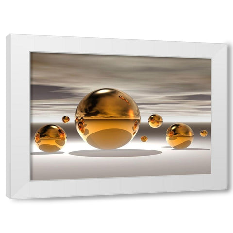 Golden Bowl II White Modern Wood Framed Art Print by Hillert, Peter
