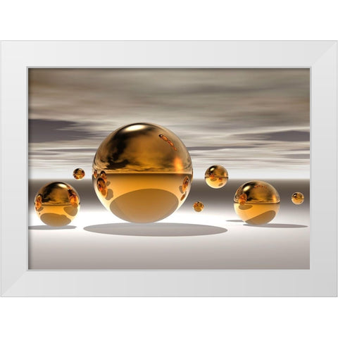 Golden Bowl II White Modern Wood Framed Art Print by Hillert, Peter
