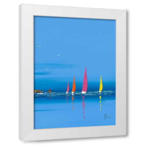 Jour de regate I White Modern Wood Framed Art Print by Flanet, Frederic