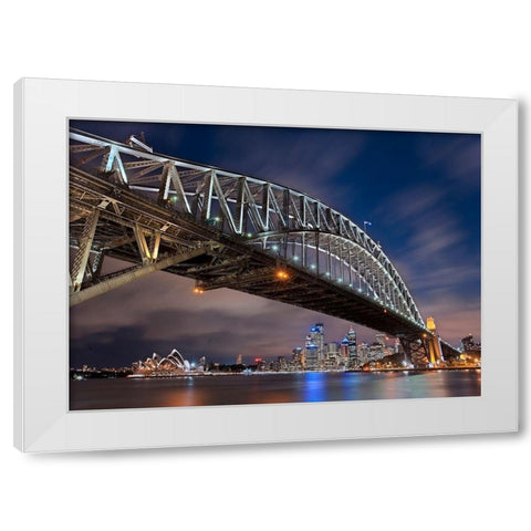Sydney Harbour Bridge White Modern Wood Framed Art Print by Ernemann, Lothar