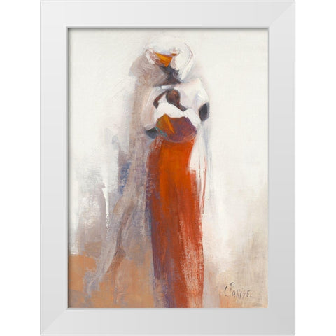 Silhouettes Africaines V White Modern Wood Framed Art Print by Parise, Chantal