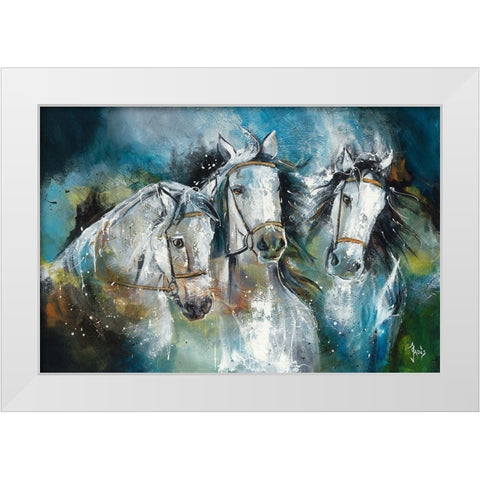 Trio White Modern Wood Framed Art Print by Jadis