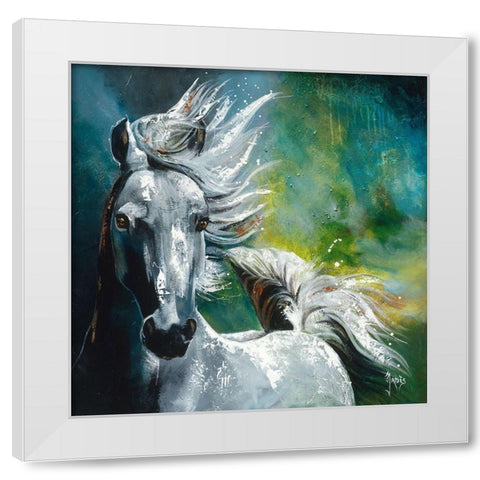 Fierte White Modern Wood Framed Art Print by Jadis