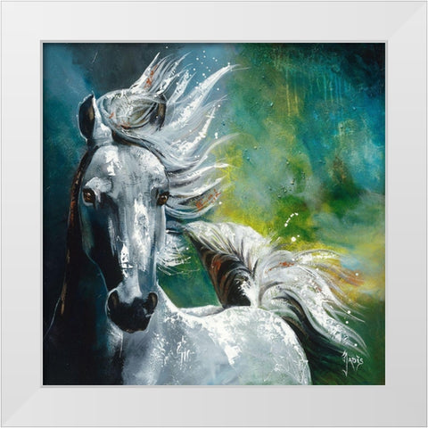 Fierte White Modern Wood Framed Art Print by Jadis