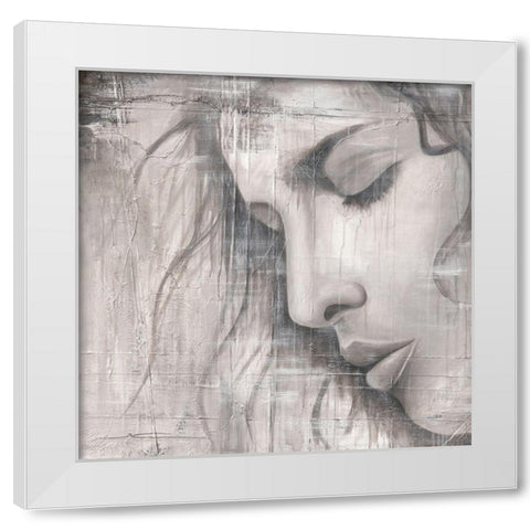 Face II White Modern Wood Framed Art Print by Godles, Karo