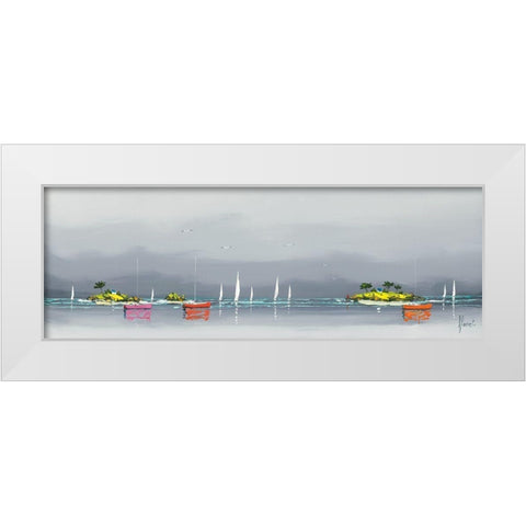 Regate du golf White Modern Wood Framed Art Print by Flanet, Frederic