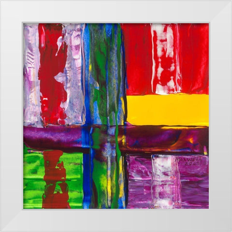 Fenetre jaune White Modern Wood Framed Art Print by MAXWELL
