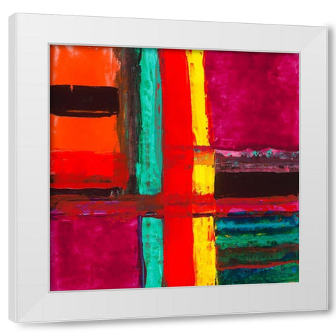 Vacances a Miami White Modern Wood Framed Art Print by MAXWELL