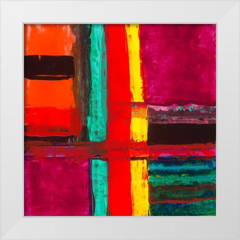 Vacances a Miami White Modern Wood Framed Art Print by MAXWELL