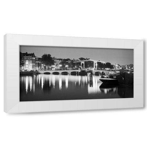Amsterdam Magere Bridge White Modern Wood Framed Art Print by Butcher, Dave
