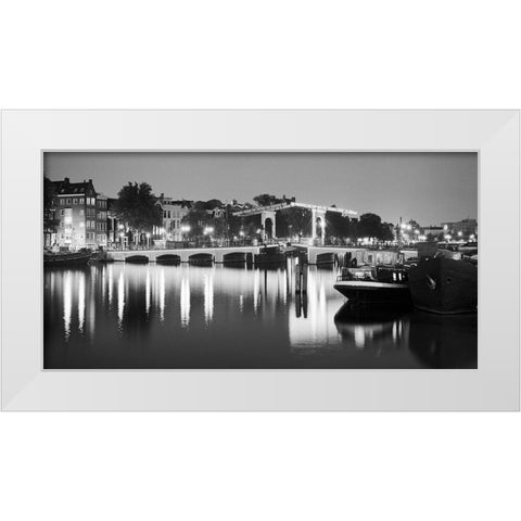 Amsterdam Magere Bridge White Modern Wood Framed Art Print by Butcher, Dave