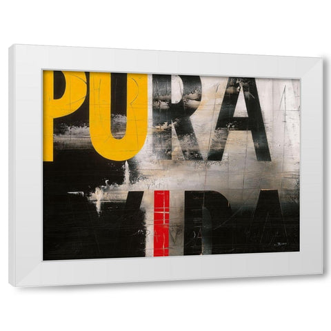 Pura Vida White Modern Wood Framed Art Print by Becam, Carole