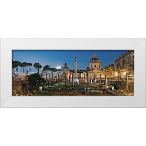 Trajansforum Kaiserforen Rom White Modern Wood Framed Art Print by Fischer, Rolf