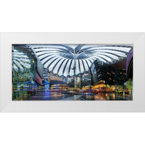Sony Center Panorama White Modern Wood Framed Art Print by Fischer, Rolf