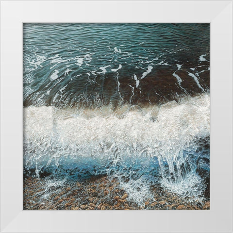 Foot Wave White Modern Wood Framed Art Print by Royer, Simon