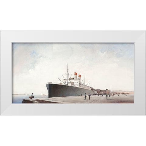 Le grand depart White Modern Wood Framed Art Print by Letestu, Yann