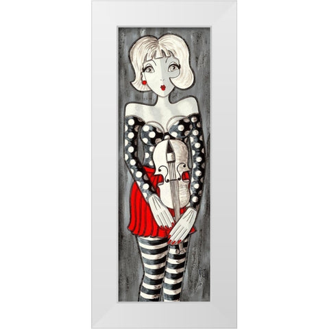 Violon White Modern Wood Framed Art Print by MIROTA