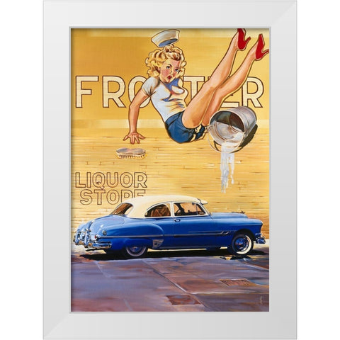 Renversant White Modern Wood Framed Art Print by VAUTRIN