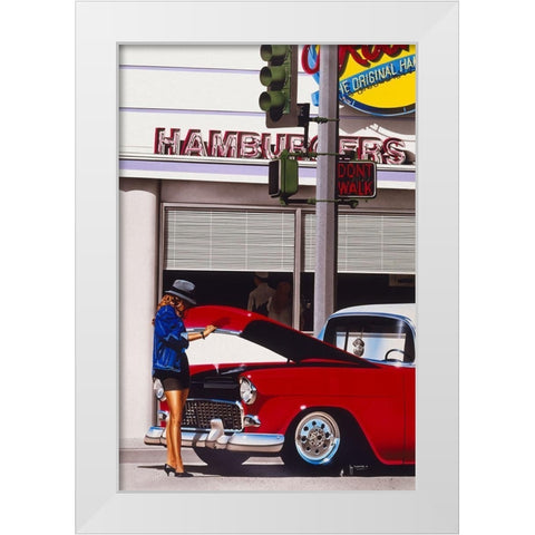 Hamburgers White Modern Wood Framed Art Print by Tempier, Guy