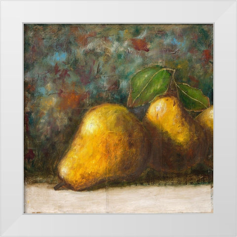 Triptyque poires I White Modern Wood Framed Art Print by Lionnet, Pascal