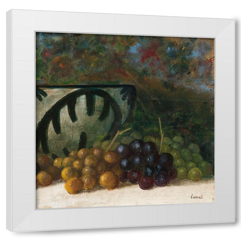 Triptyque poires III White Modern Wood Framed Art Print by Lionnet, Pascal