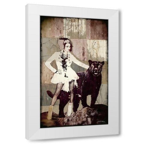 Pantherfrau White Modern Wood Framed Art Print by Shirin Donia