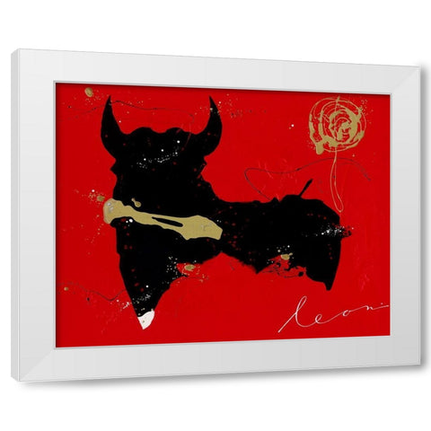 Tauro Nero White Modern Wood Framed Art Print by Bosboom, Leon