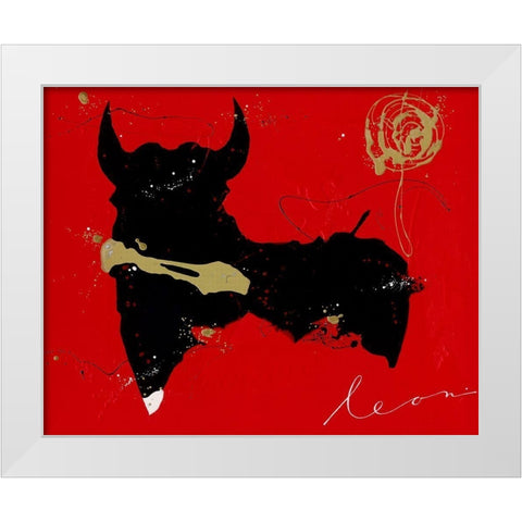 Tauro Nero White Modern Wood Framed Art Print by Bosboom, Leon