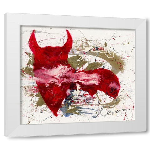 Tauro Prima White Modern Wood Framed Art Print by Bosboom, Leon