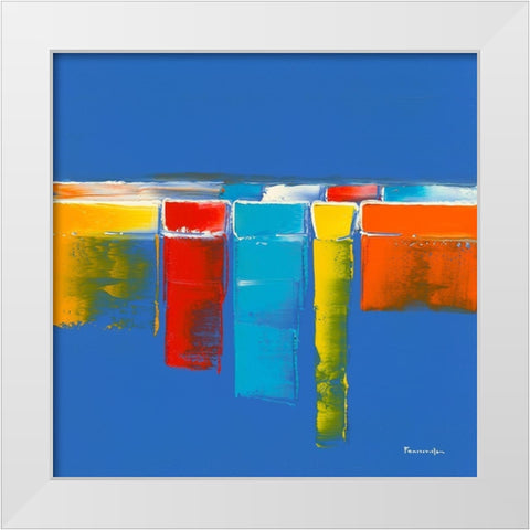 Reflets White Modern Wood Framed Art Print by Fontdeville, Guy