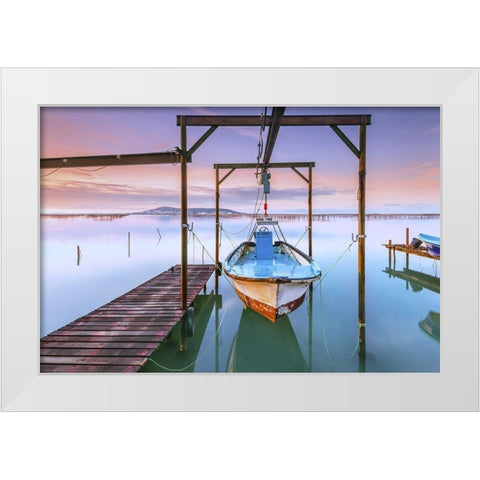 Suspendu White Modern Wood Framed Art Print by Bertrande, Arnaud