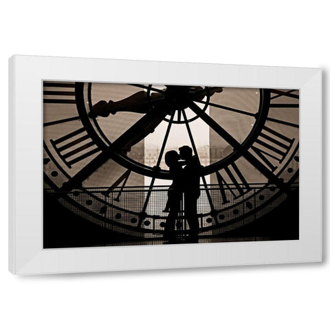 Lovers of St-Valentin White Modern Wood Framed Art Print by Bertrande, Arnaud