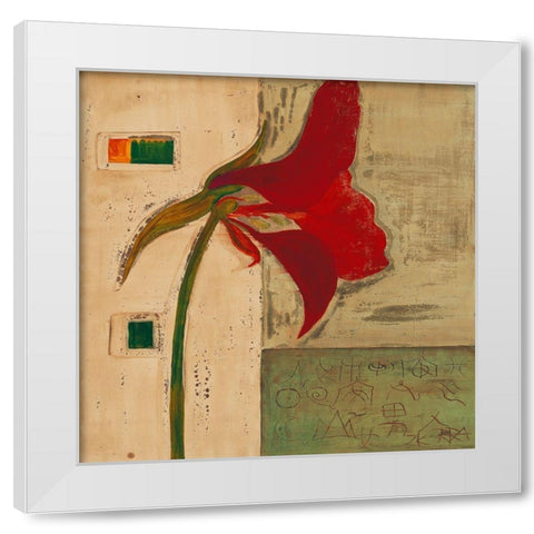 Blutenanatomie: Kapuziner Kresse White Modern Wood Framed Art Print by Richter-Armgart, Rose