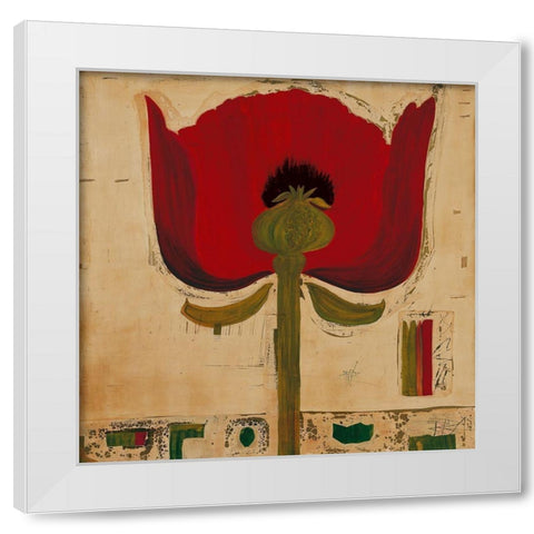 Blutenanatomie: Mohnblumen White Modern Wood Framed Art Print by Richter-Armgart, Rose