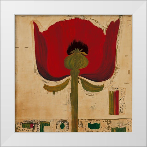 Blutenanatomie: Mohnblumen White Modern Wood Framed Art Print by Richter-Armgart, Rose