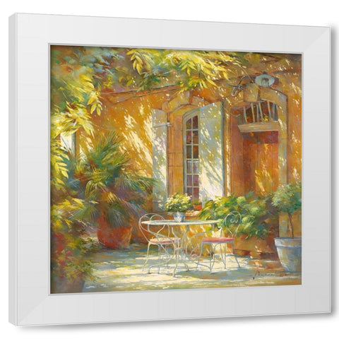 Sous la treille White Modern Wood Framed Art Print by Messely, Johan